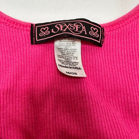 SexSea Size Medium Vintage Pink Y2K 2000s Tank Made With 100% Cotton - Picture 6 of 8